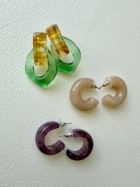 New Resin Earrings - Set of Three!